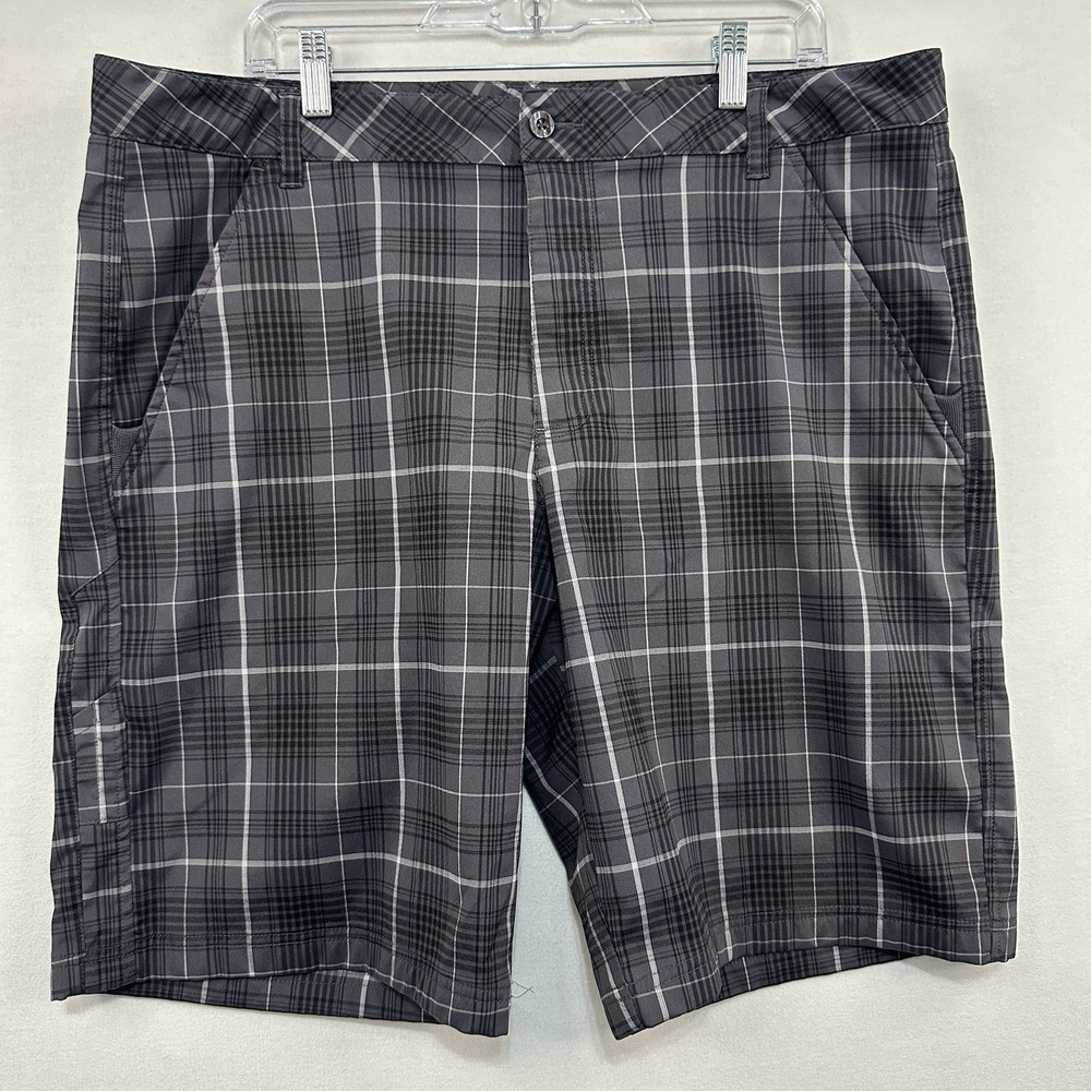Fila Sport Golf Shorts Men's Sz 38 Black‎ Plaid Chino Lightweight